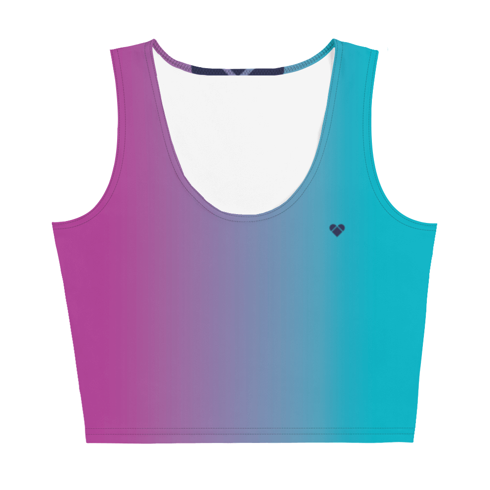 Turquoise & Fuchsia Dual Empowerment Crop Top for Women