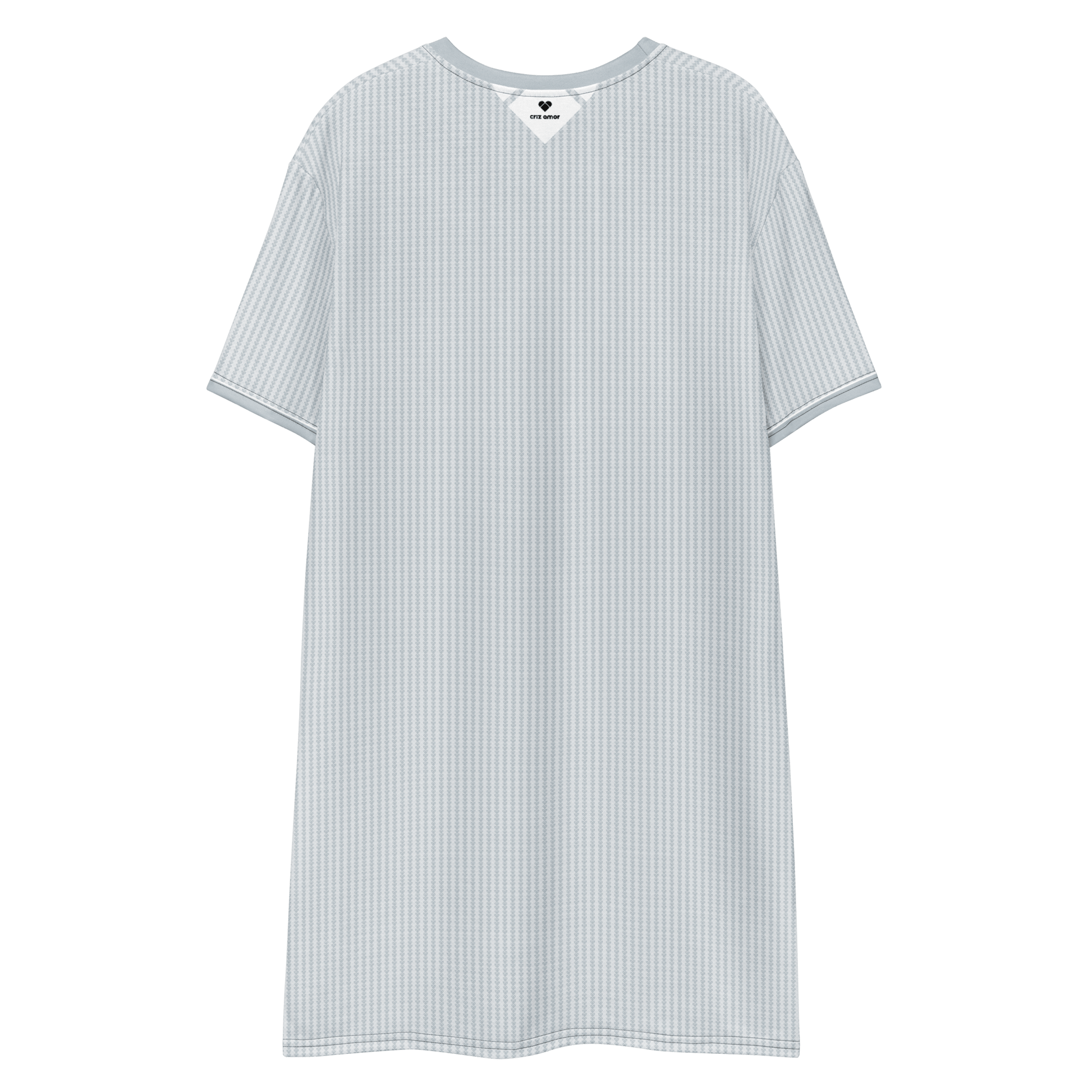 Empowering women's fashion - Lovogram Shirt Dress with geometric heart pattern - CRiZ AMOR - back view product photo