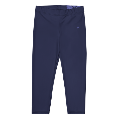 Dark Slate Blue Solid Capri Leggings Dual | Women