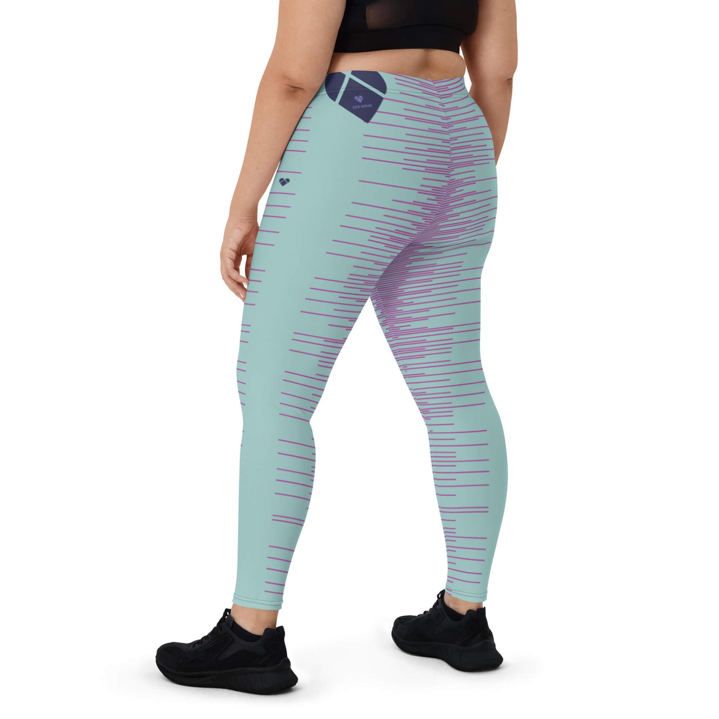 Dark Slate Blue Heart Logo Leggings - CRiZ AMOR's Amor Dual Collection