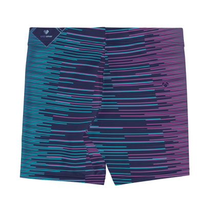 Gradient Stripe Design Leggings Shorts in Dark Slate Blue