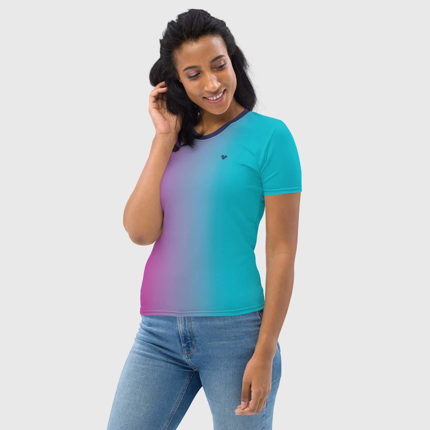 Gradient Shirt: Fuchsia & Turquoise Stylish Apparel