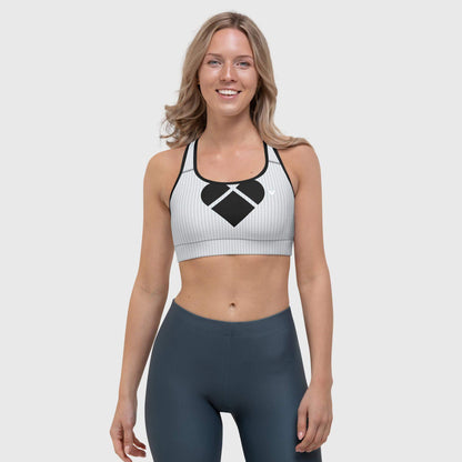 CRiZ AMOR Lovogram Sports Bra | Light Gray Women's Activewear