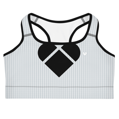 Gray Lovogram Sports Bra with Heart Logo | Women's Activewear by CRiZ AMOR