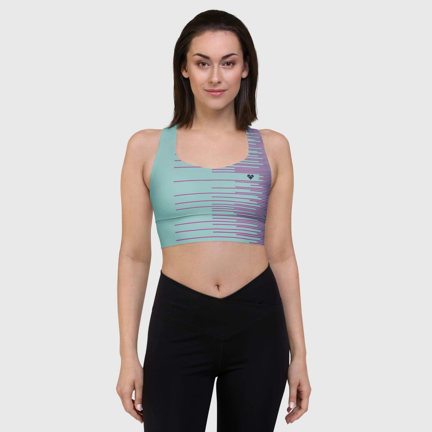 Women's Mint Stripes Sports Bra - Stylish Fitness Attire