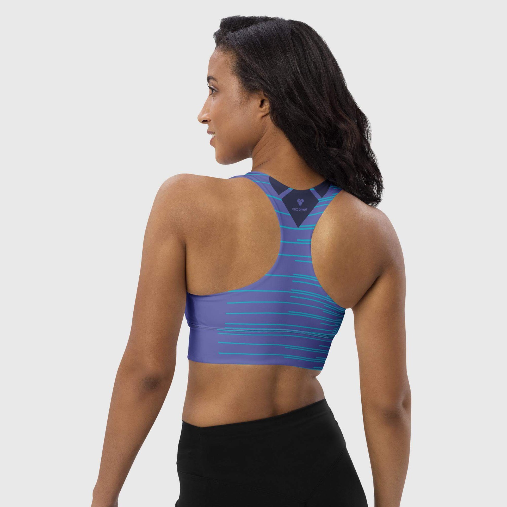 Amor Dual Collection: Periwinkle and Turquoise Sports Bra