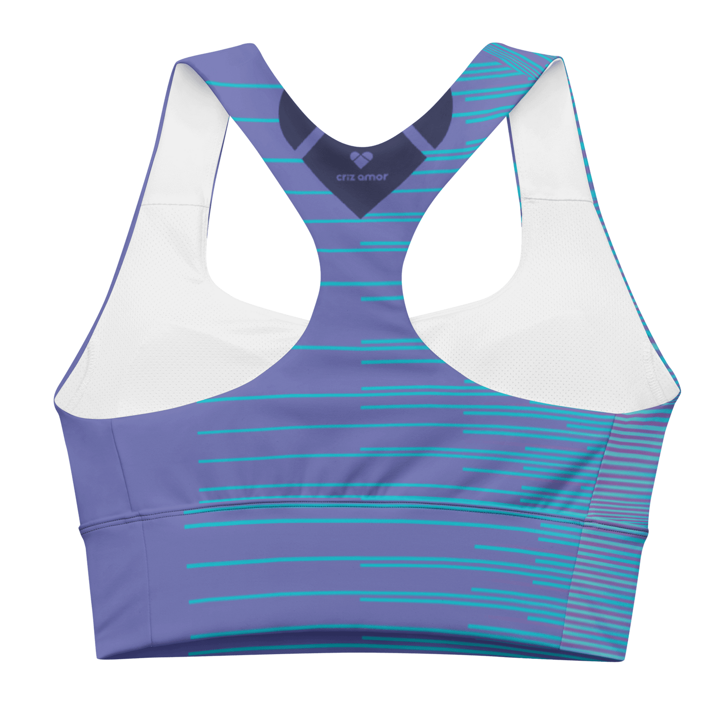 Fashionable Periwinkle Stripes Sports Bra for Women