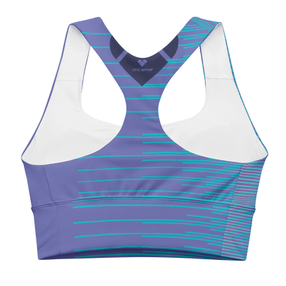 Fashionable Periwinkle Stripes Sports Bra for Women