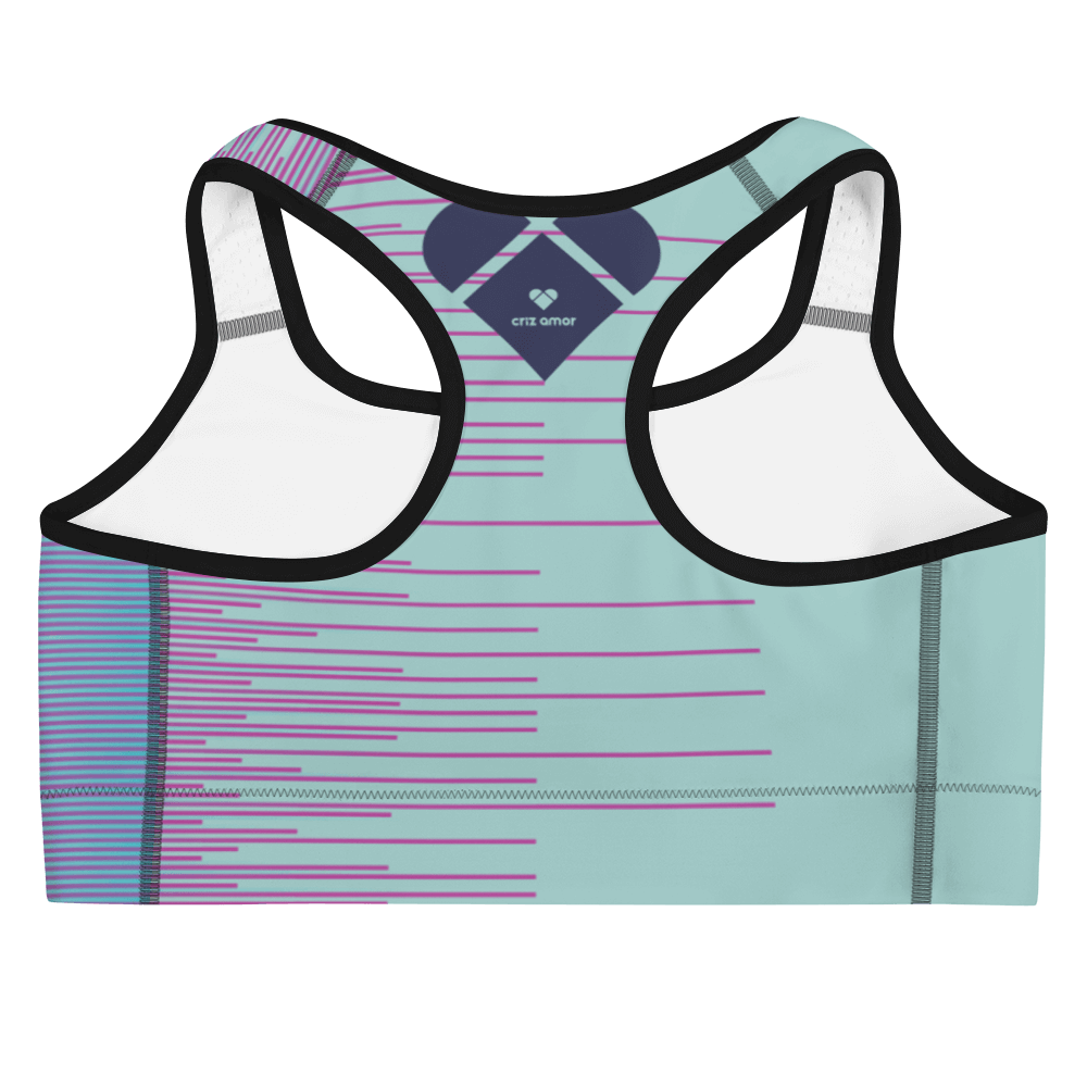 Mint Stripes Dual Sports Bra for workouts and beyond