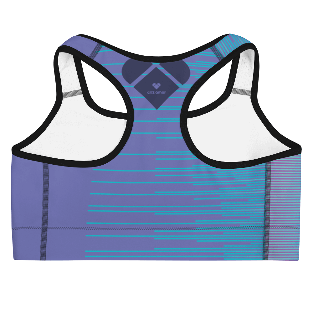 Fashion and Function in One - Periwinkle Stripes Dual Sports Bra