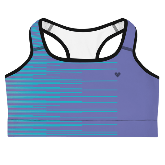 Stylish Periwinkle Stripes Sports Bra for Women - CRiZ AMOR