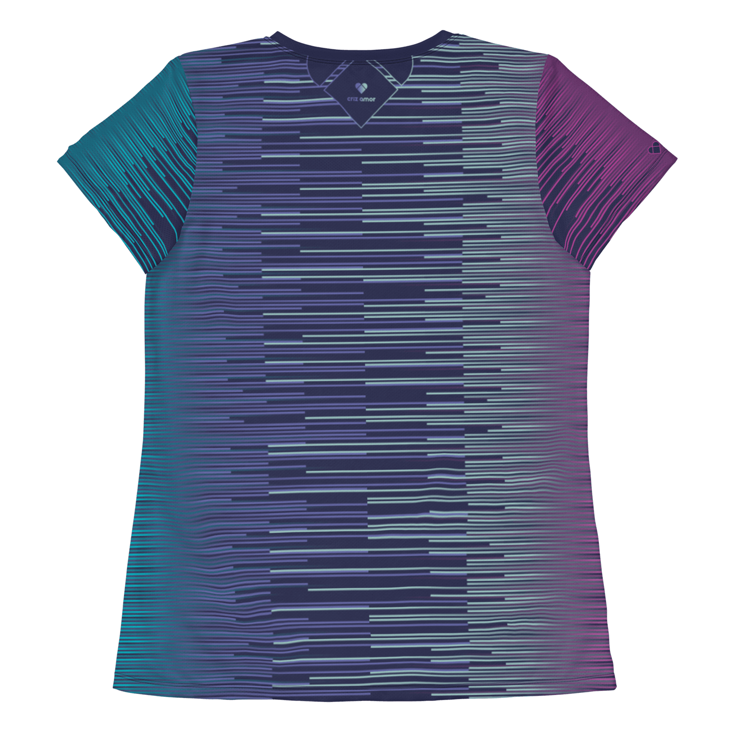 Dark Slate Blue Sport Shirt with Gradient Lines,  Sportswear Design by CRiZ AMOR for Women