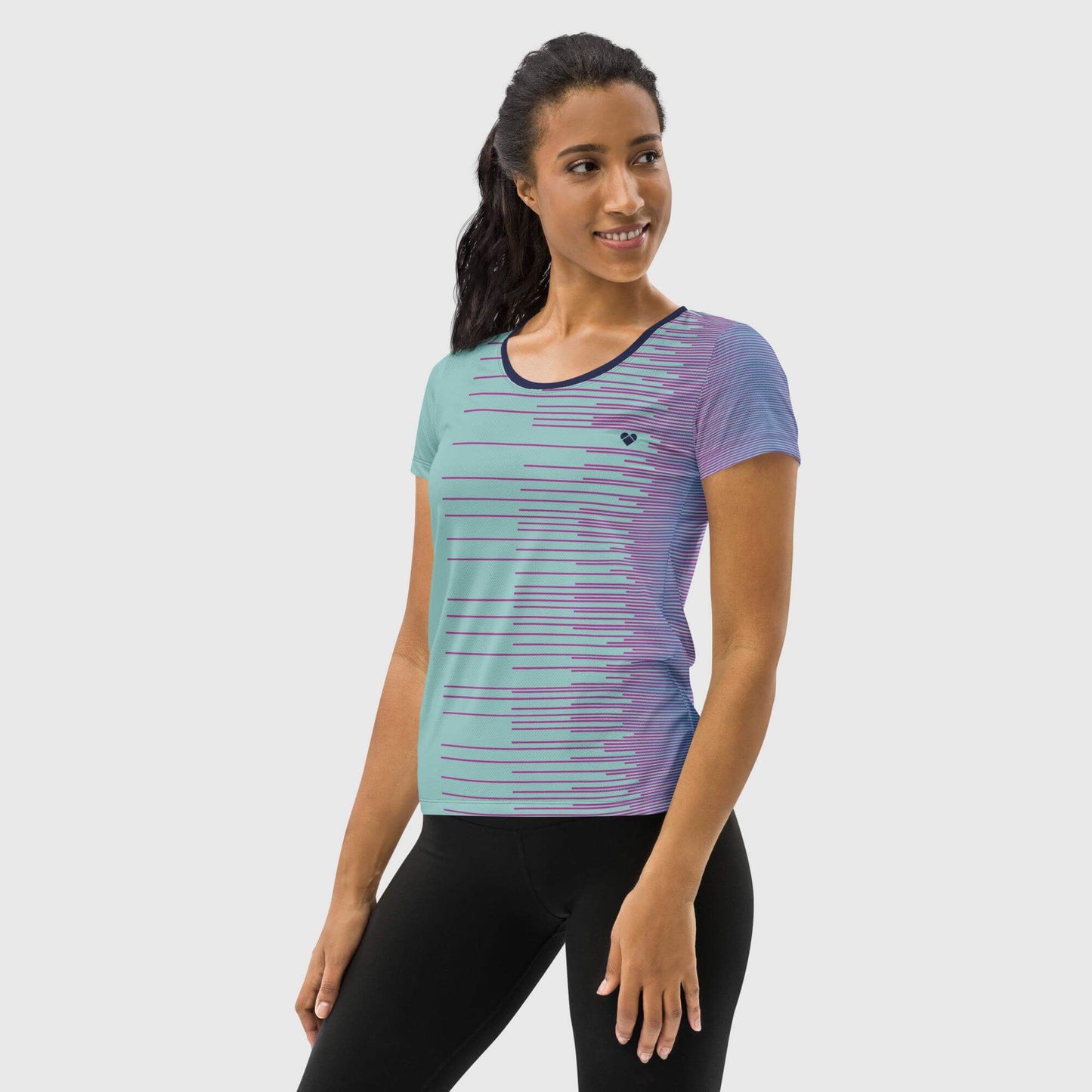 Mint Stripes Dual Sport Shirt on a Model | CRiZ AMOR Women's Fashion