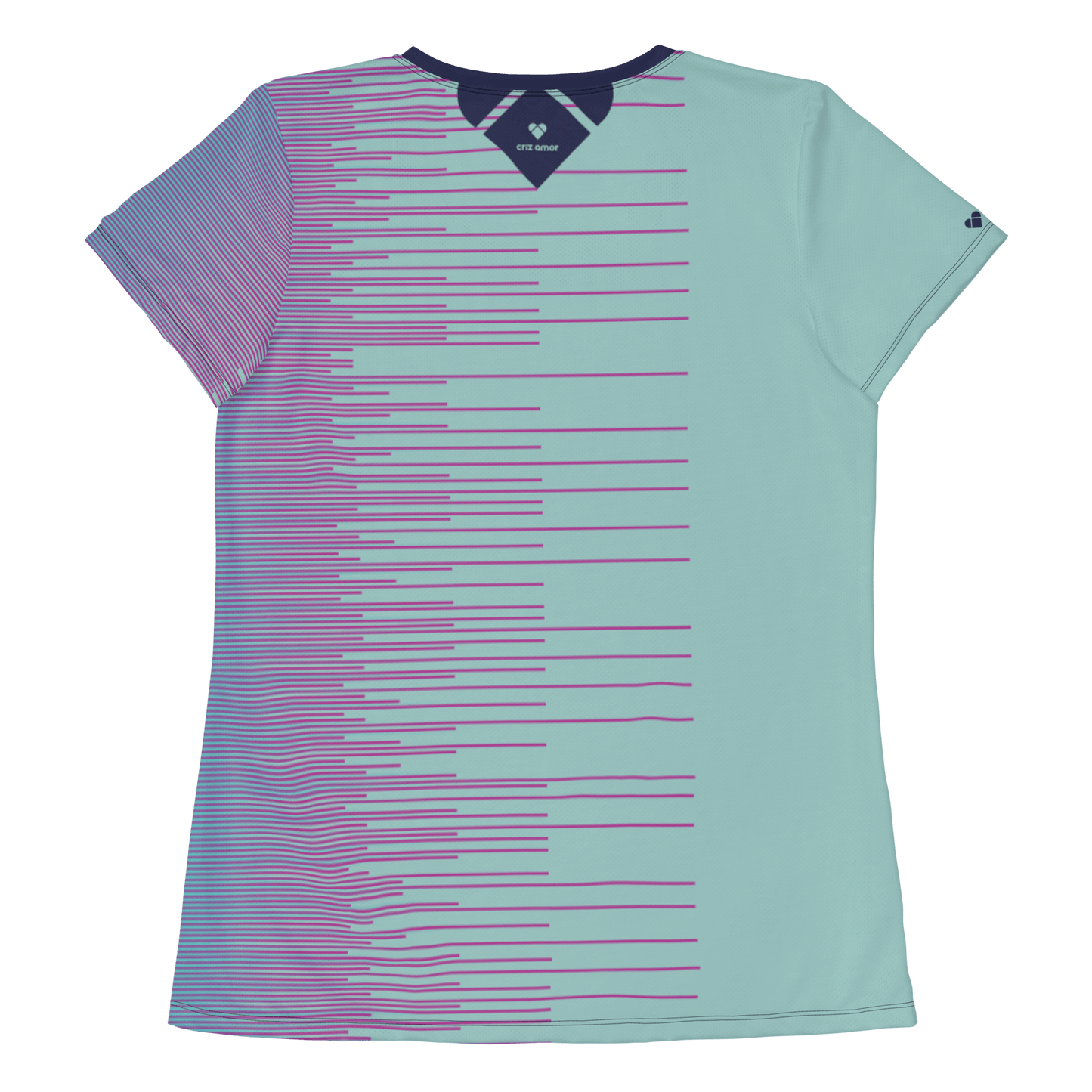 Mint Stripes Dual Sport Shirt with heart logo, a CRiZ AMOR exclusive for women