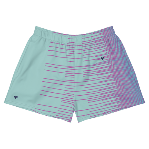 Shorts Deportivos Menta con Rayas Dual | Mujer