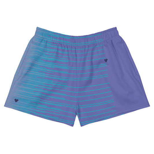 Periwinkle Stripes Dual Sport Shorts - A Sporty Fashion Statement by CRiZ AMOR