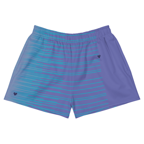 Shorts Deportivos Periwinkle con Rayas Dual | Mujer