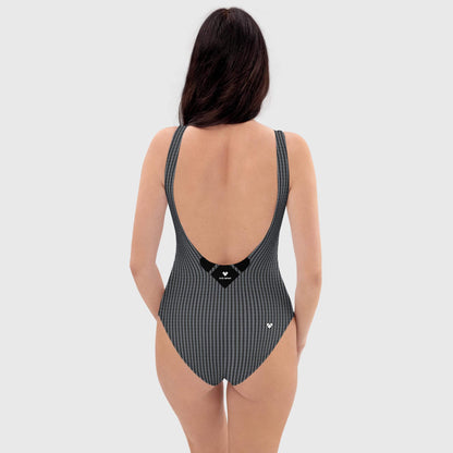 stylish black swimsuit with heart logo pattern by CRiZ AMOR