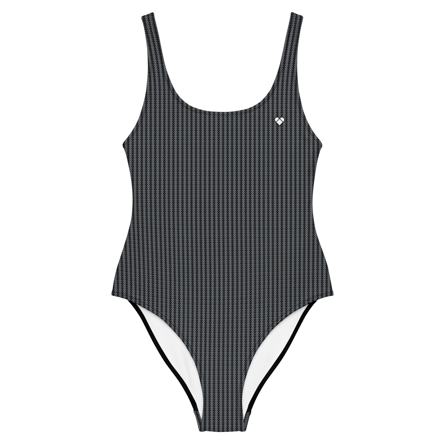 Black Lovogram Swimsuit featuring geometric heart pattern by CRiZ AMOR