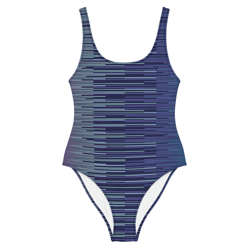 Traje de Baño Azul Obscuro con Rayas Dual | Mujer