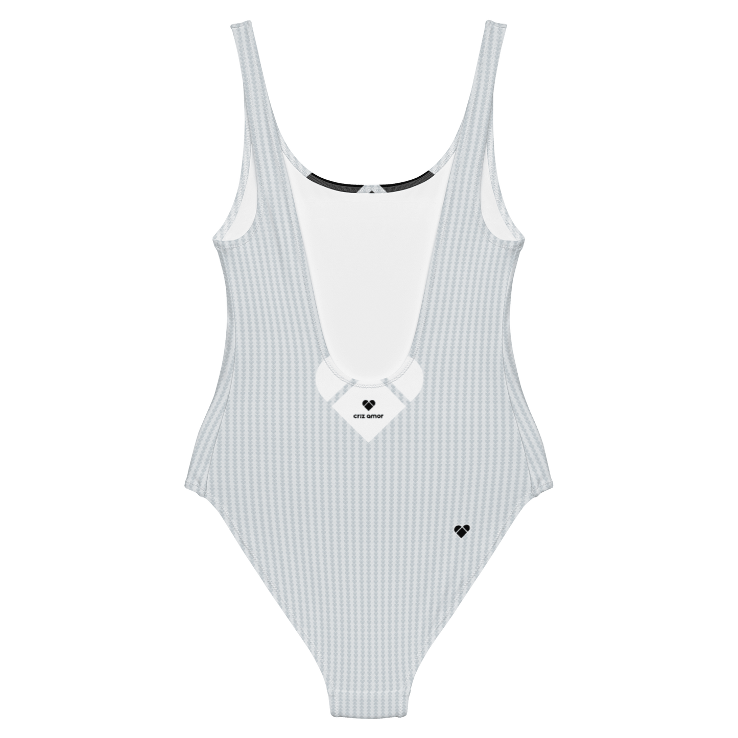 Amor Primero women's swimsuit featuring Lovogram heart logo design