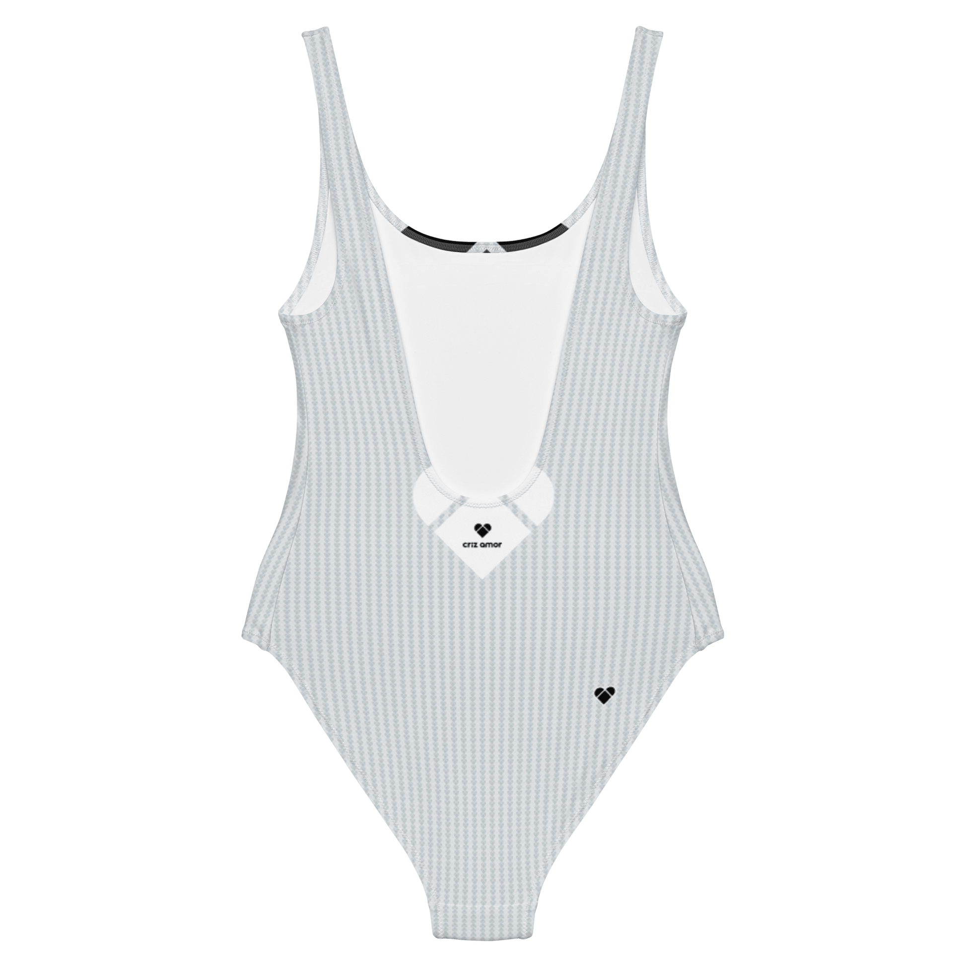 Amor Primero women's swimsuit featuring Lovogram heart logo design