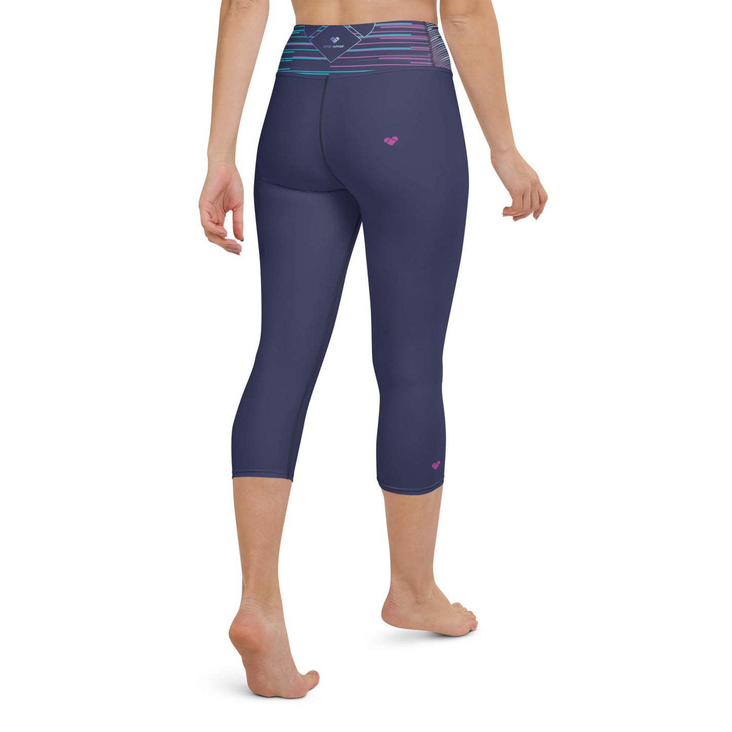 Dark Slate Blue Dual Yoga Capri Leggings for Women