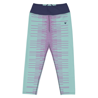 Gradient Striped Yoga Leggings - Fuchsia Pink and Mint