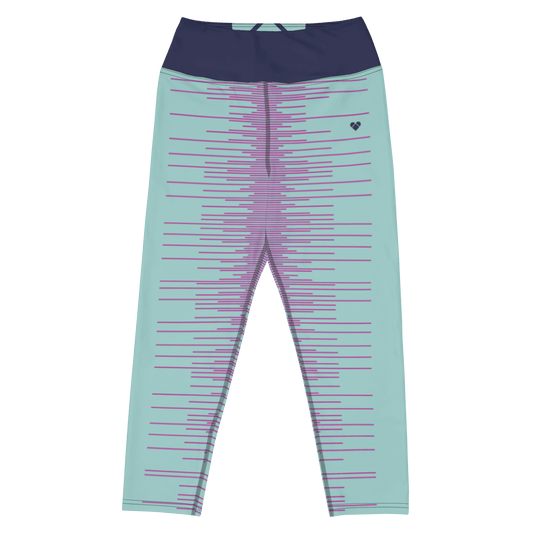 Gradient Striped Yoga Leggings - Fuchsia Pink and Mint