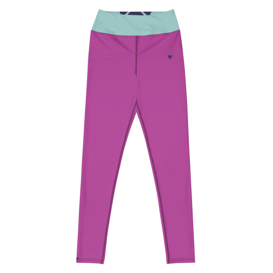 Fucsia Pink & Mint Yoga Leggings Dual for Women