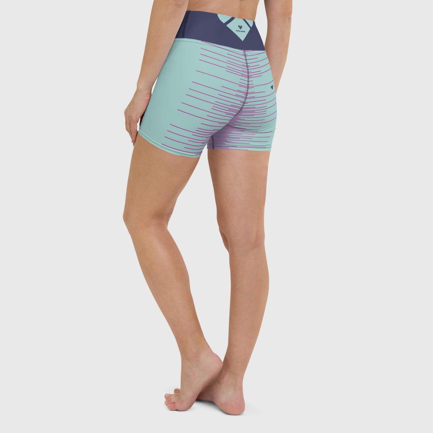 Mint and Pink Yoga Shorts - Women's Activewear