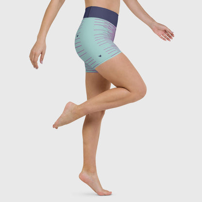 Yoga Leggings Shorts with Fucsia Stripes - CRiZ AMOR