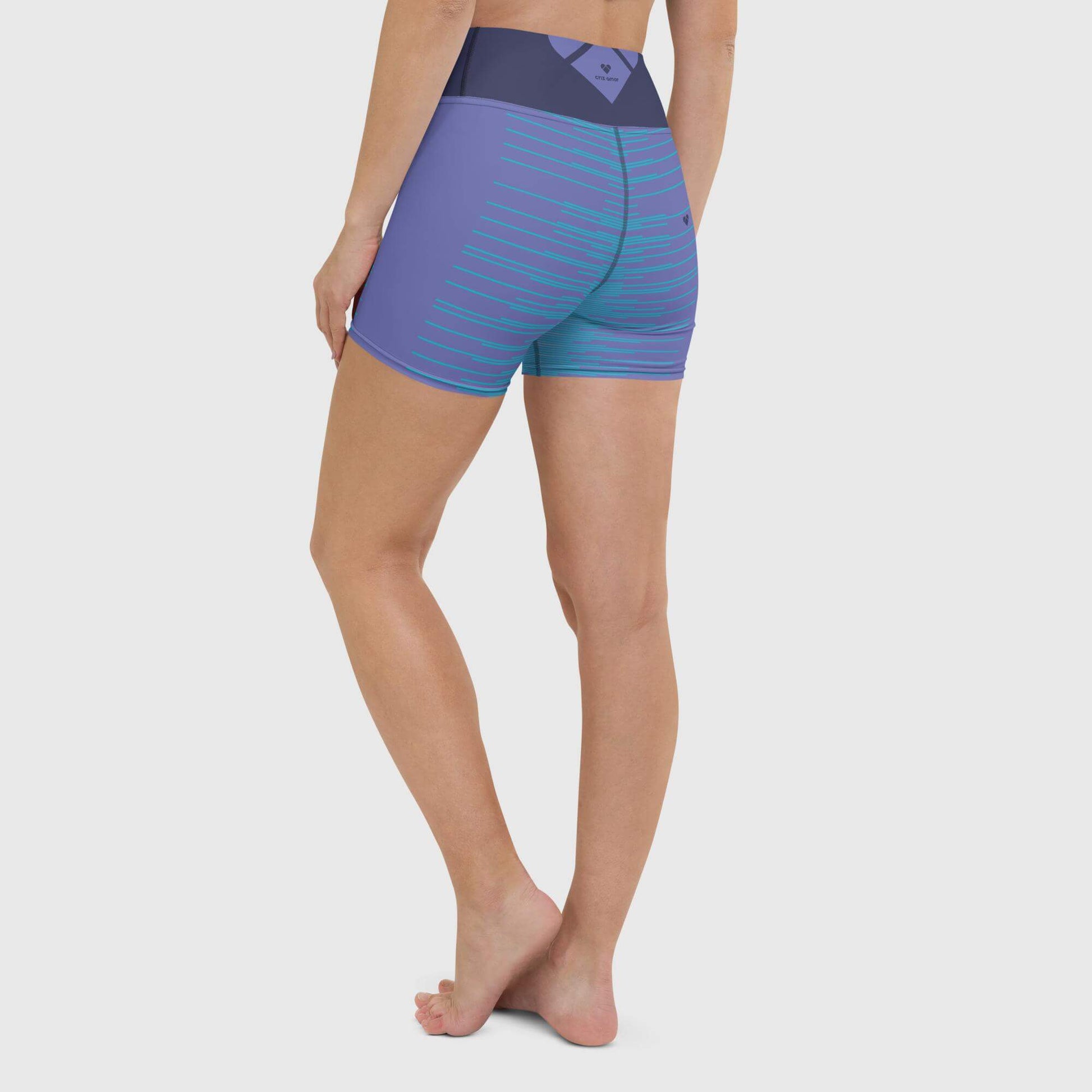 CRiZ AMOR Women's Yoga Shorts - Periwinkle Dual