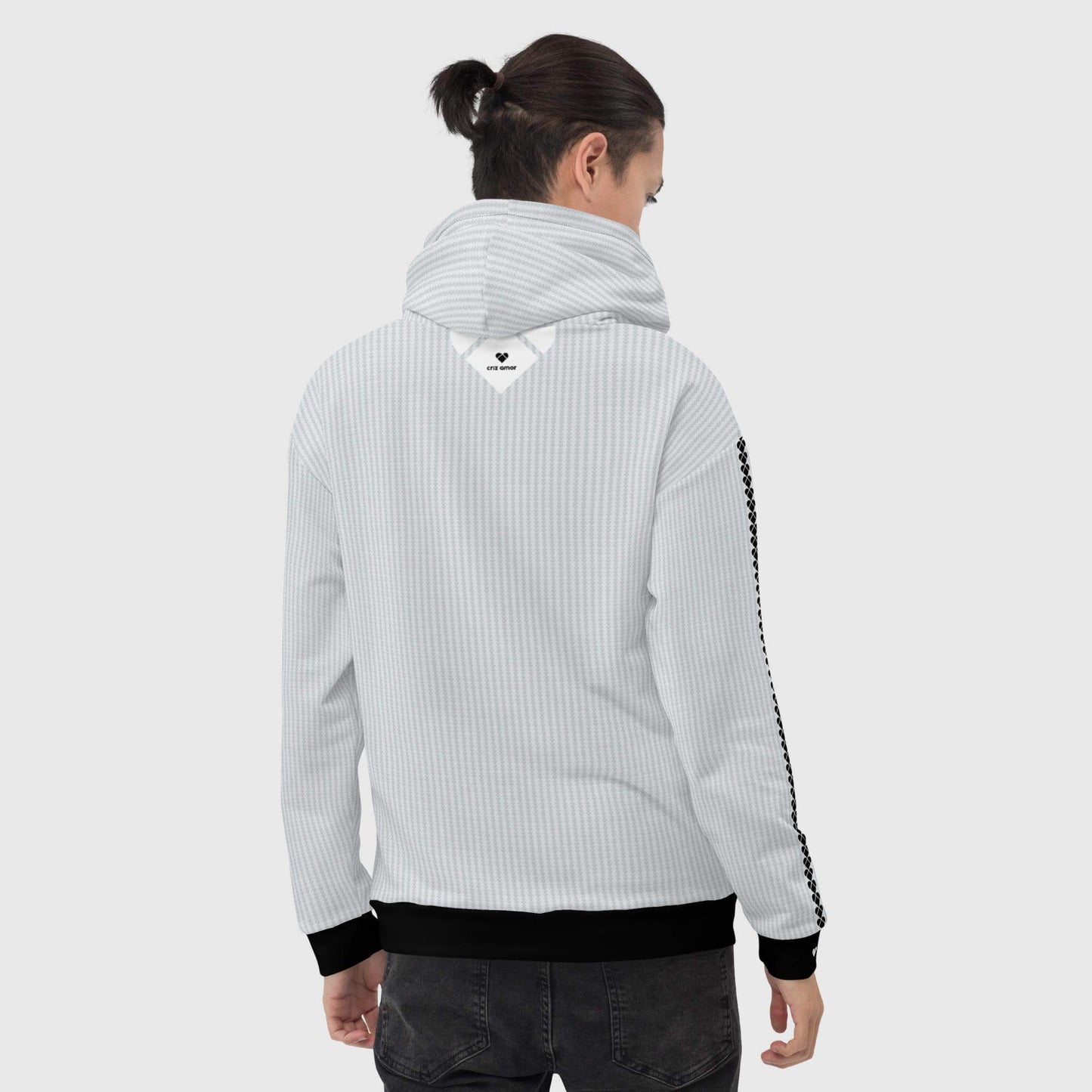 Cozy and warm Hoodie with Double-lined hood and two front pockets, back view male model