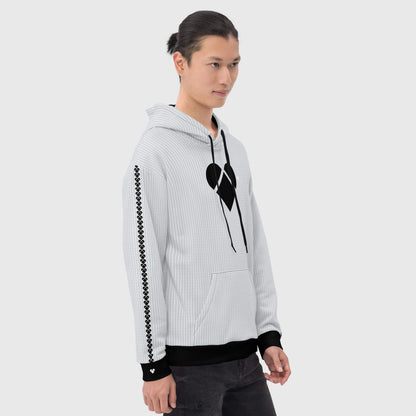 Eco-friendly Lovogram Hoodie with cotton-feel face and brushed fleece inside, male model