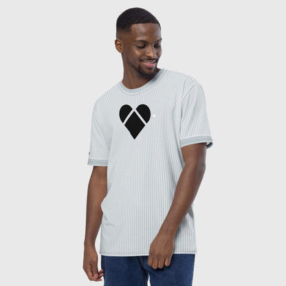 Light gray shirt with heart-shaped logos by CRiZ AMOR for men