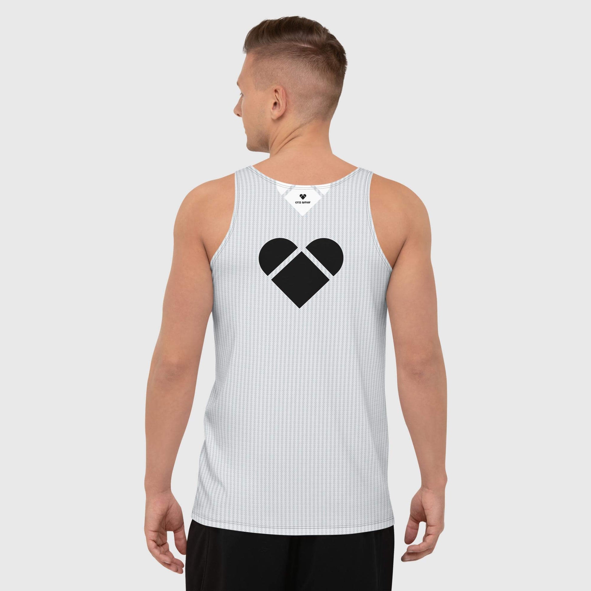 male model wearing Patterned tank top perfect for casual or sportswear