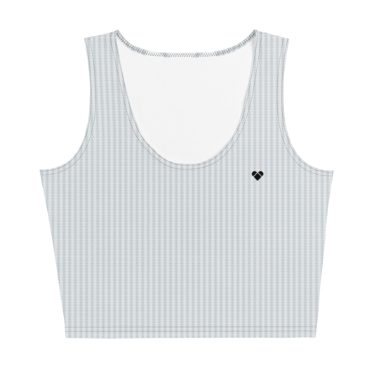 Gray crop top with big black heart on the back for women by CRiZ AMOR