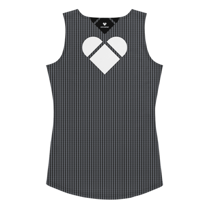 CRiZ AMOR's Lovogram Heart Tank Top, featuring a black tank with a white heart logo on the back, part of the brand's inclusive and innovative Amor Primero capsule collection